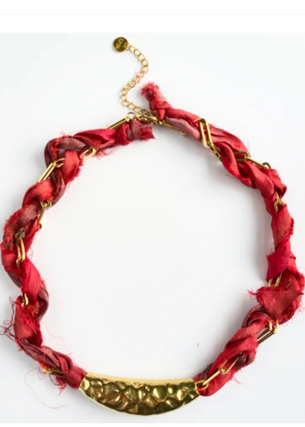 Brick Red Scarlet Twist Necklace