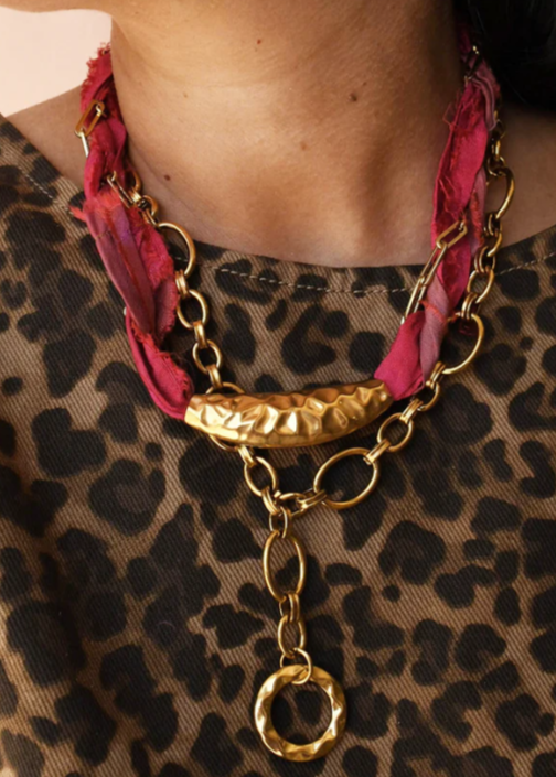 Brick Red Scarlet Twist Necklace