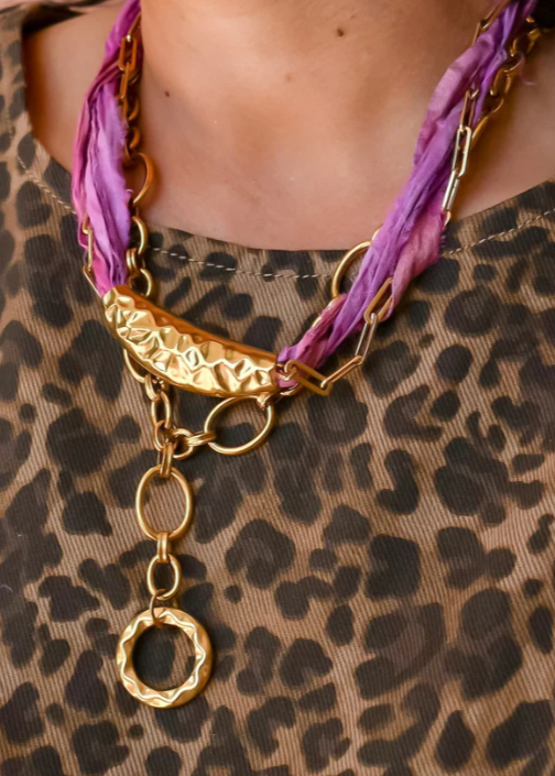 Lavender Scarlet Twist Necklace