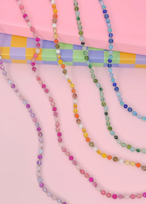 Candy Bead Gemstone Necklace