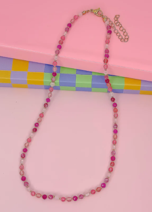 Candy Bead Gemstone Necklace