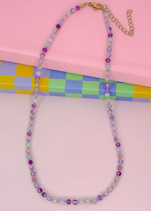 Candy Bead Gemstone Necklace