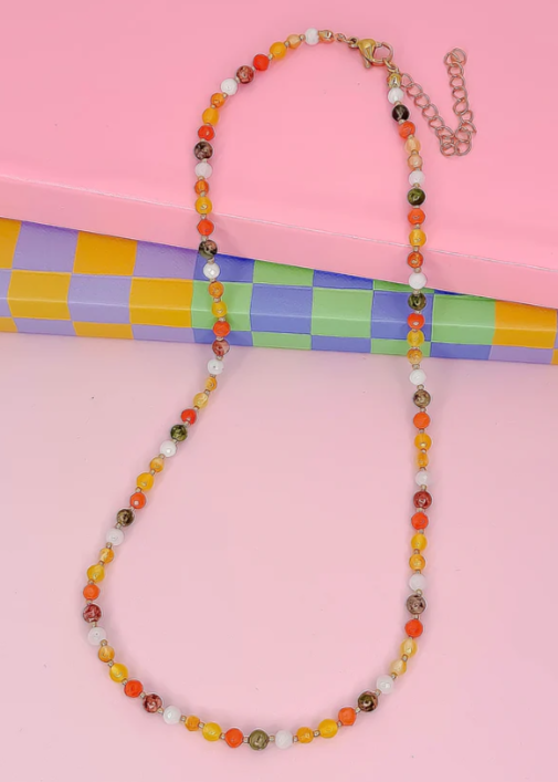 Candy Bead Gemstone Necklace