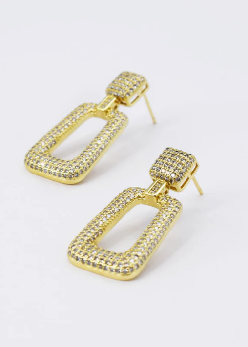 Gold Pave Elegance Earrings
