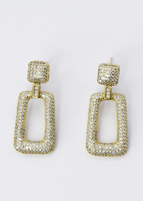 Gold Pave Elegance Earrings