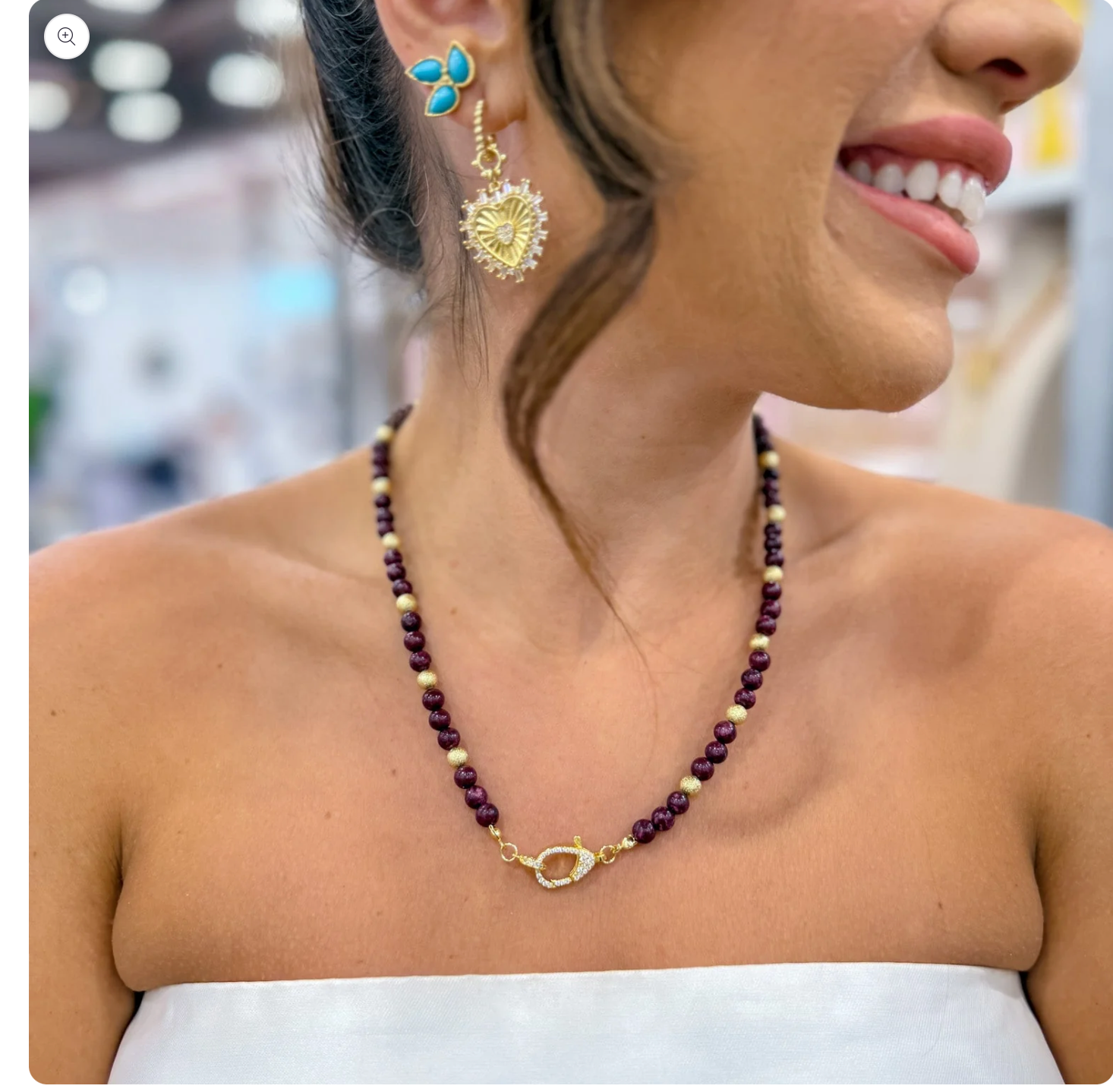 Maroon Just the Girl Gemstone Beaded Necklace