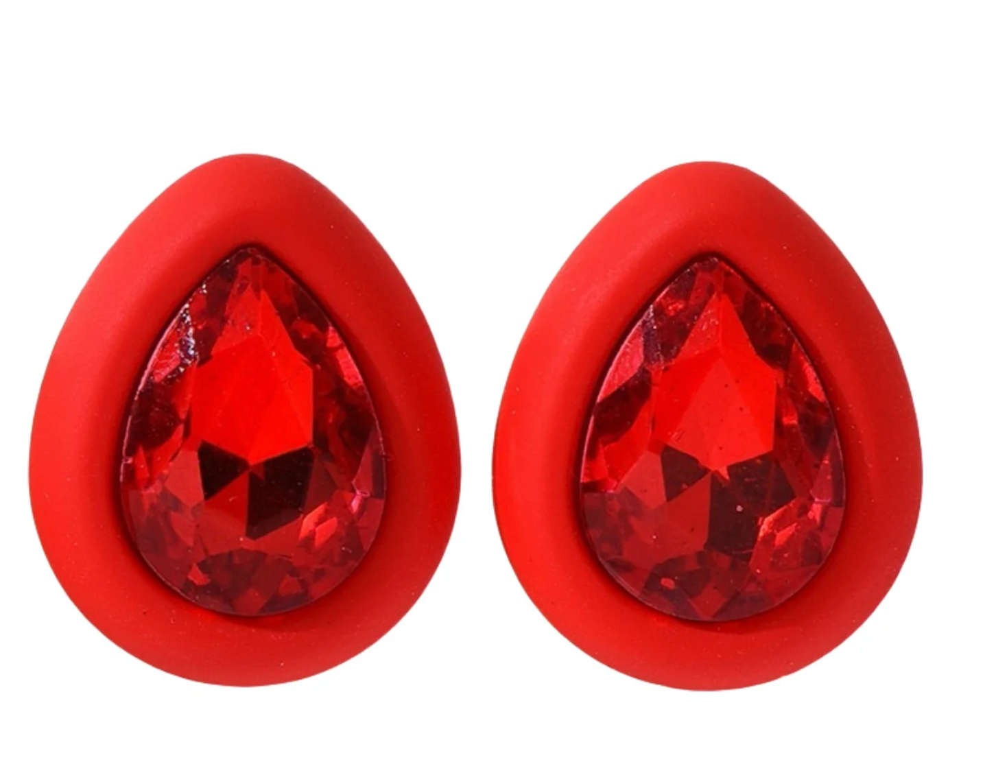 Red Simply Solid Stud Earrings