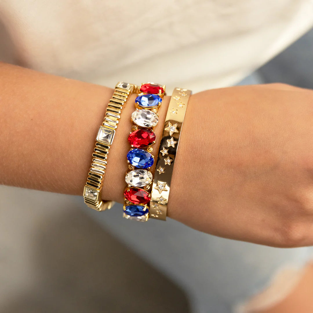 Gold Meredith USA Rhinestone Bracelet