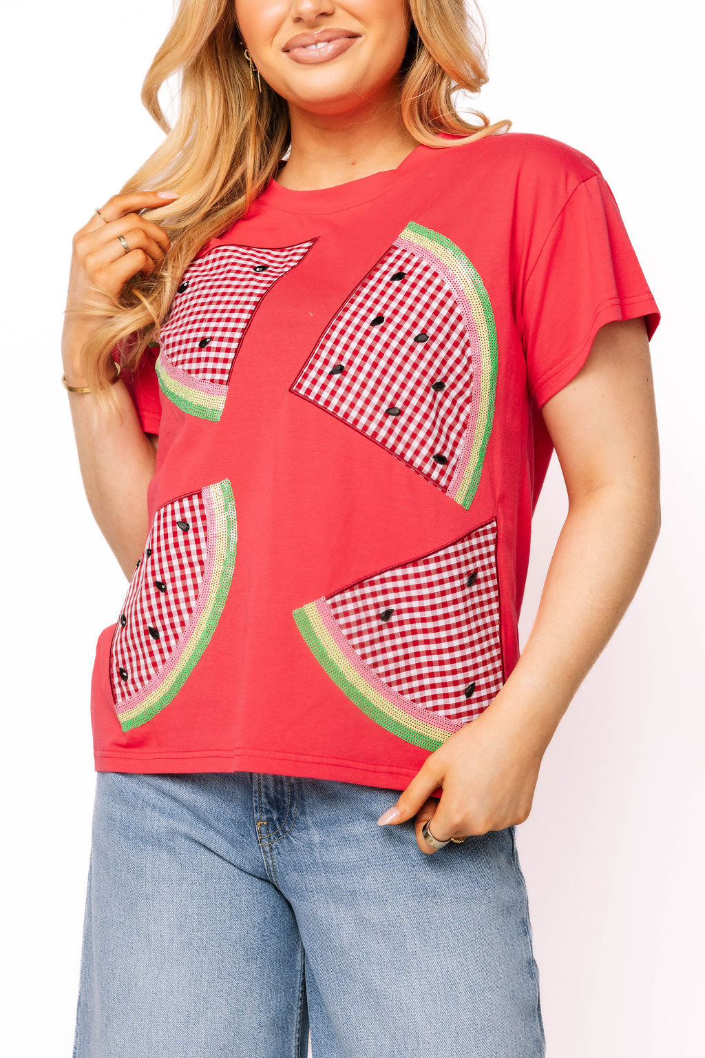 Red Gingham Watermelon Tee
