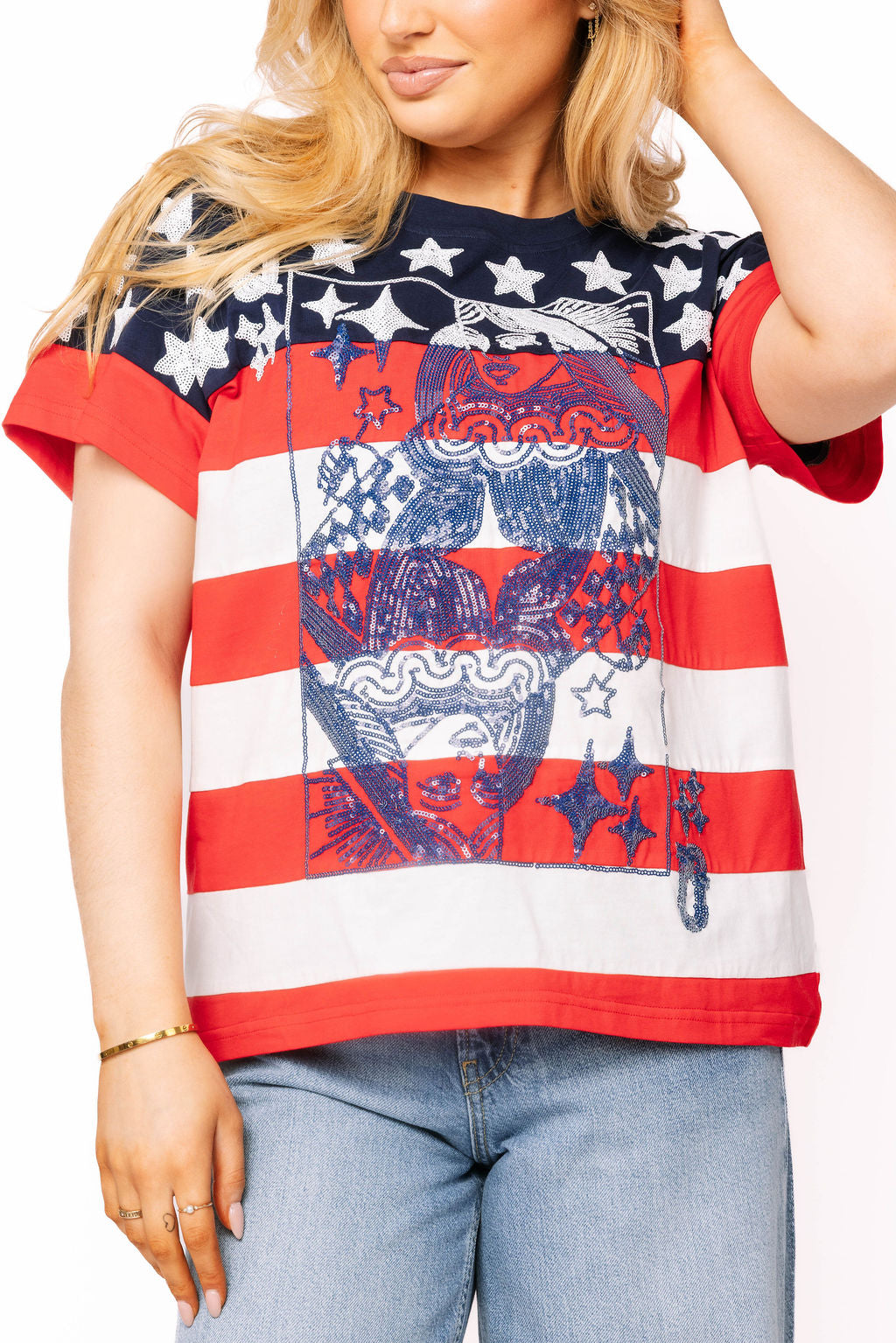 USA Star & Stripe QOS Card Logo Tee