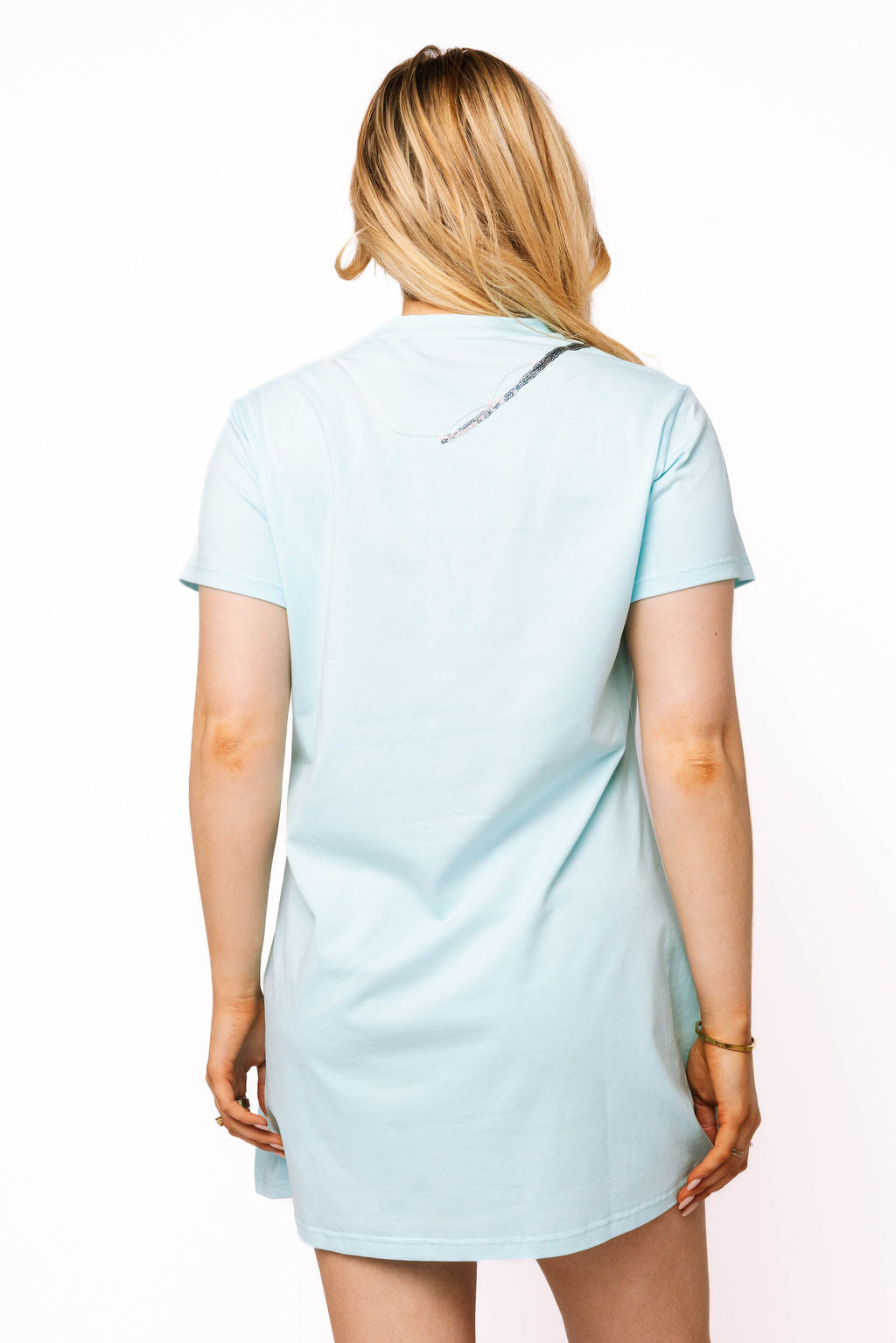 Blue Fish on Fishing Rod Tee Dress