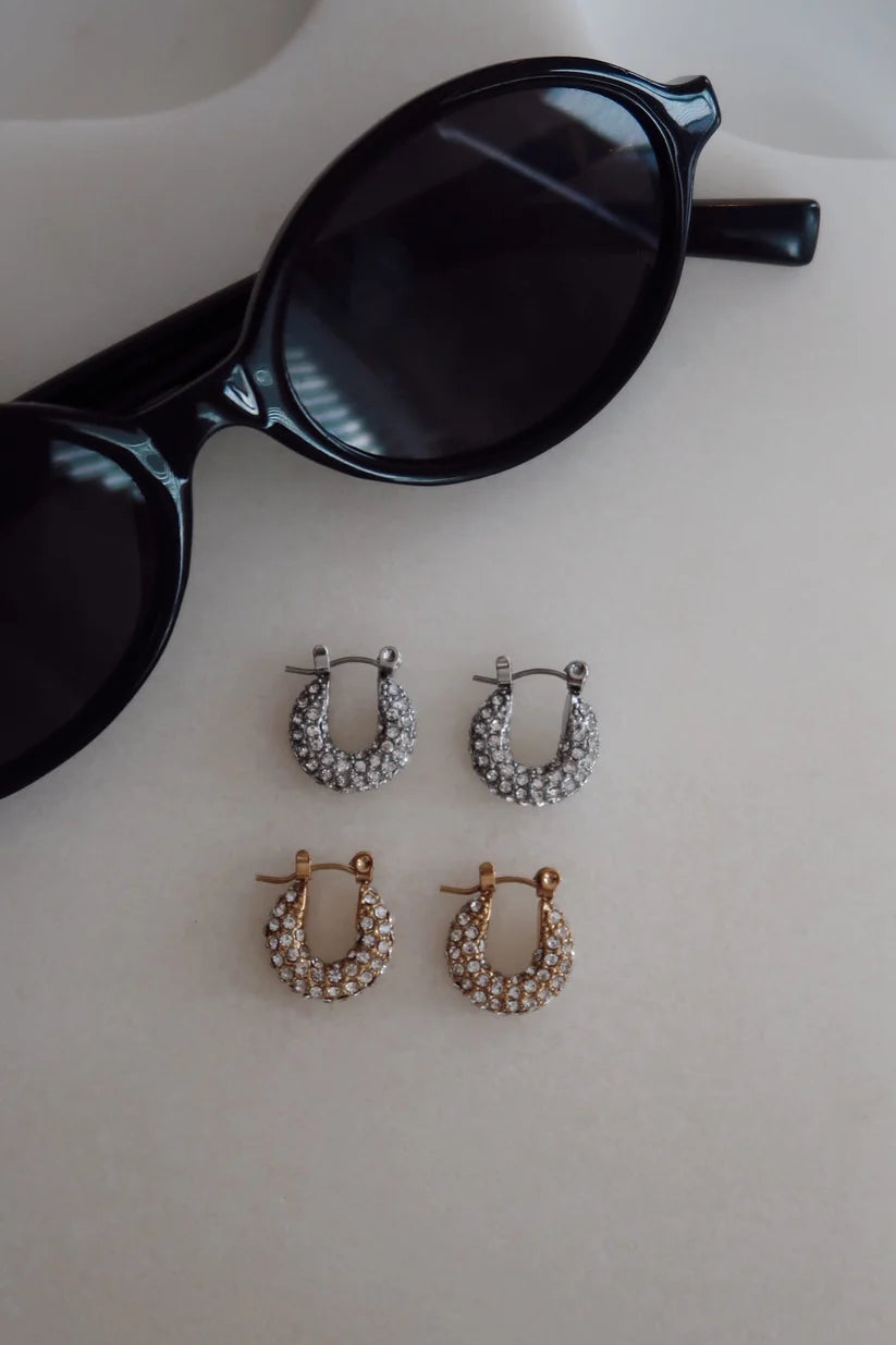 The Gold Small Diamond Hoops