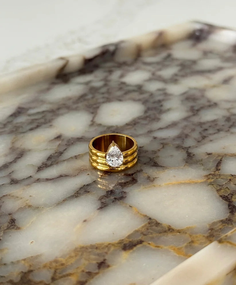 The Olivia Gold Marquise Ring