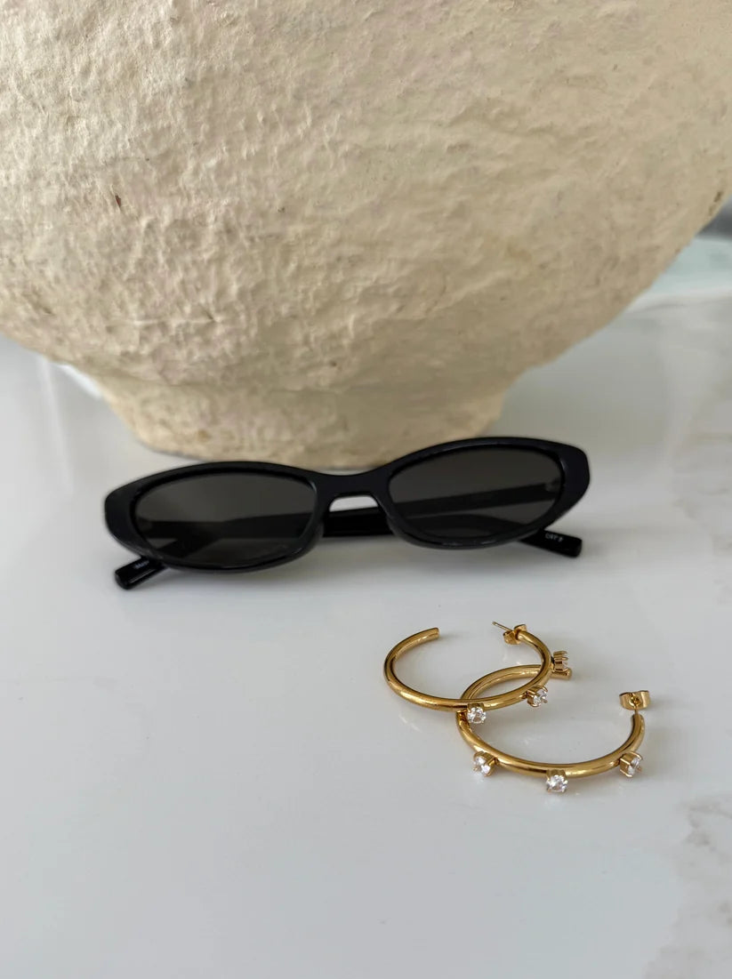 The Willow Gold Rhinestone Hoops