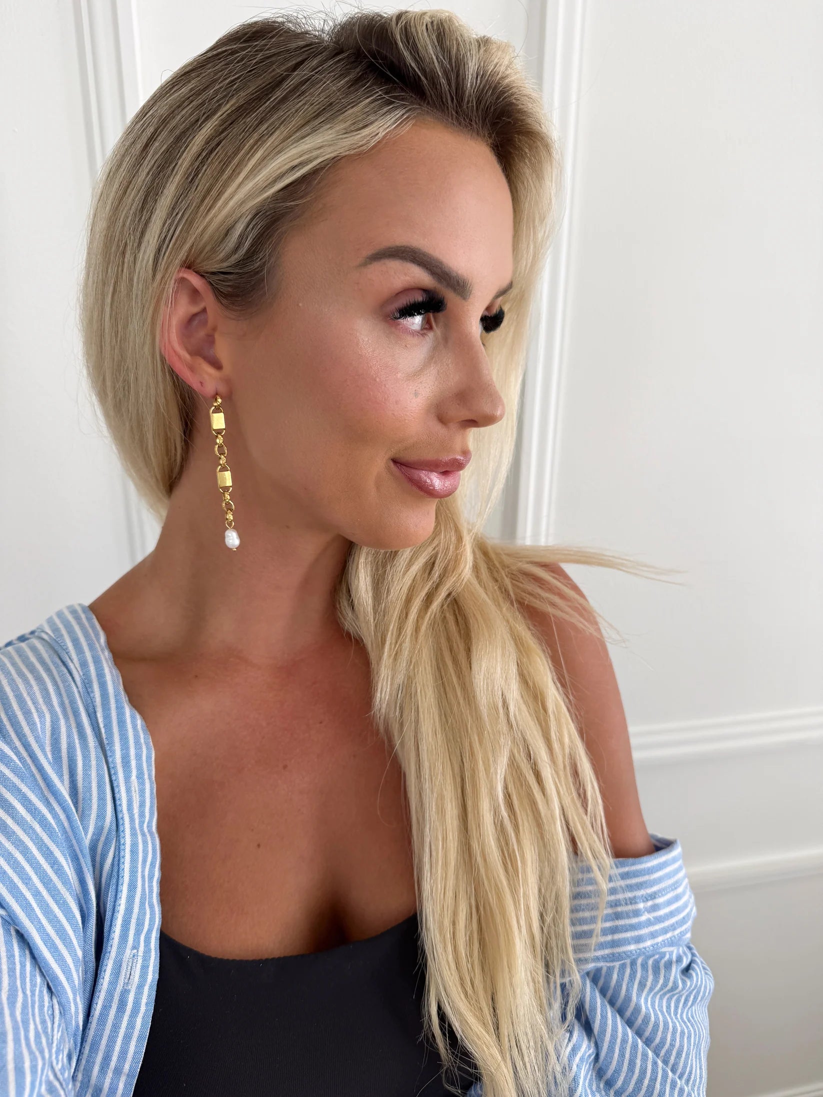 The Gold Charlotte Pearl Earrings