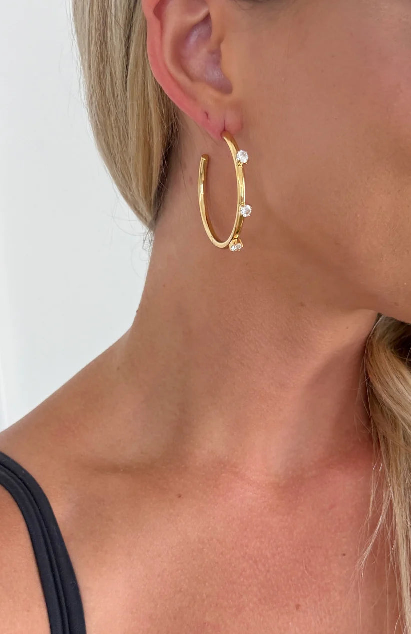The Willow Gold Rhinestone Hoops