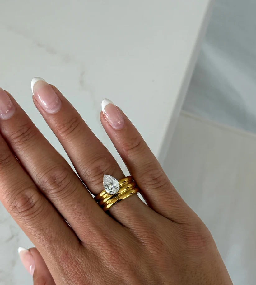 The Olivia Gold Marquise Ring