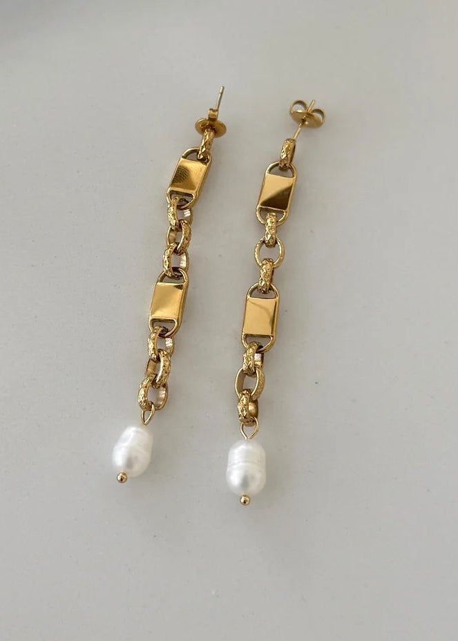 The Gold Charlotte Pearl Earrings