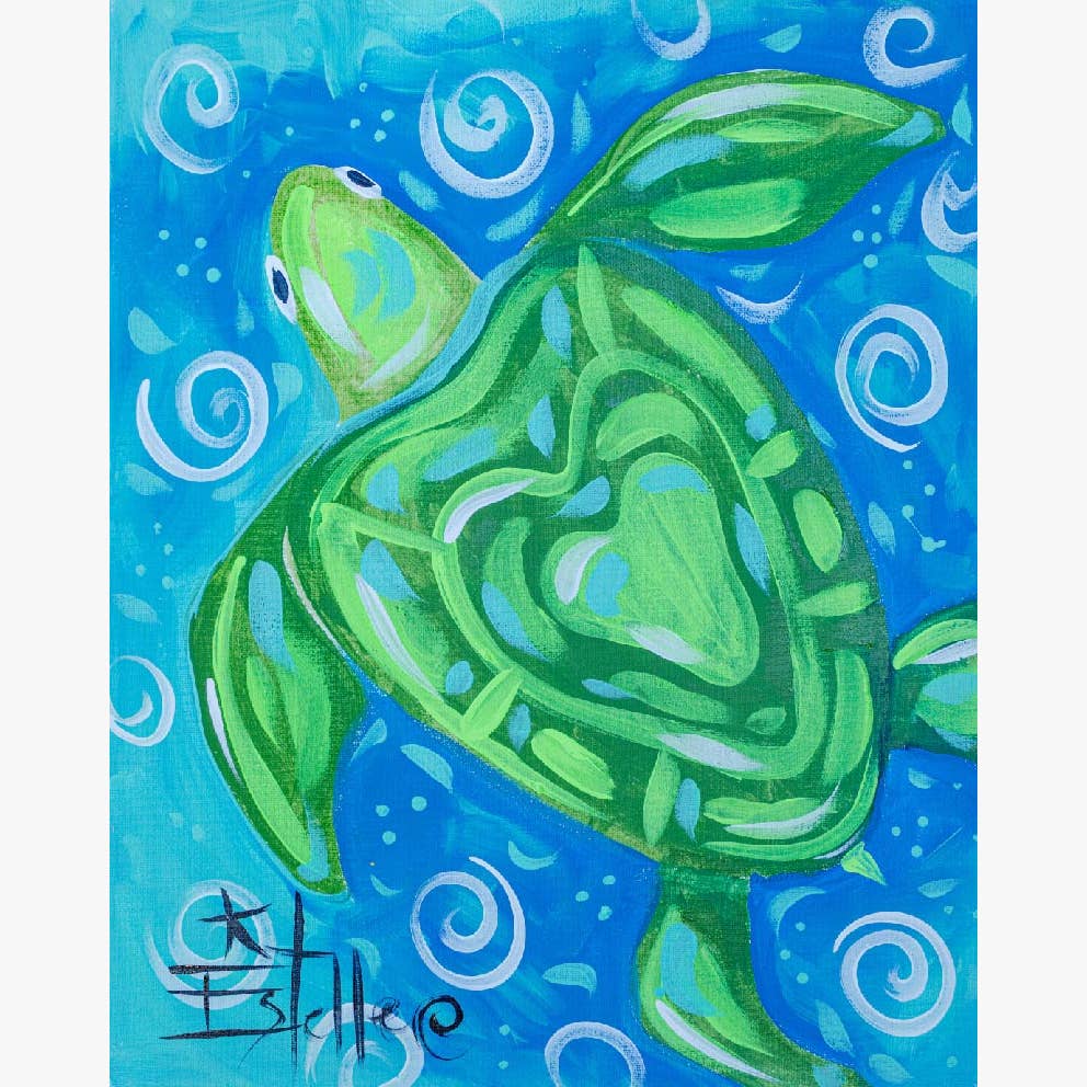 Blue & Green Painted Turtle Tank