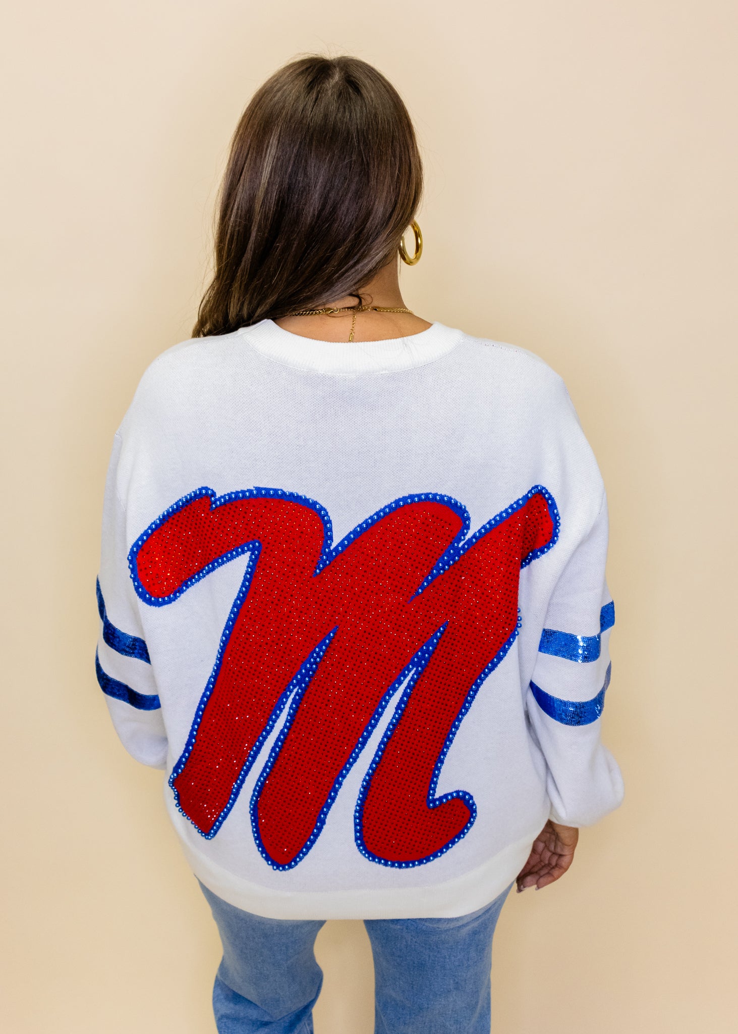 Licensed Ole Miss Oversized Mascot Sweater