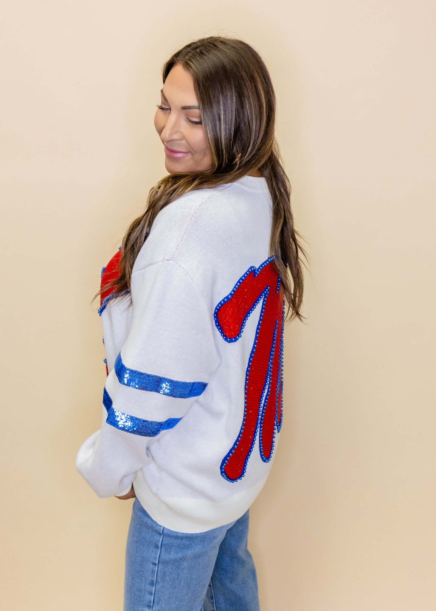 Licensed Ole Miss Oversized Mascot Sweater