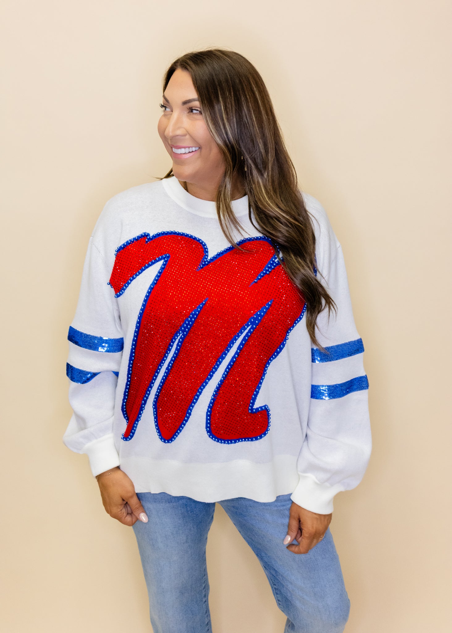 Licensed Ole Miss Oversized Mascot Sweater