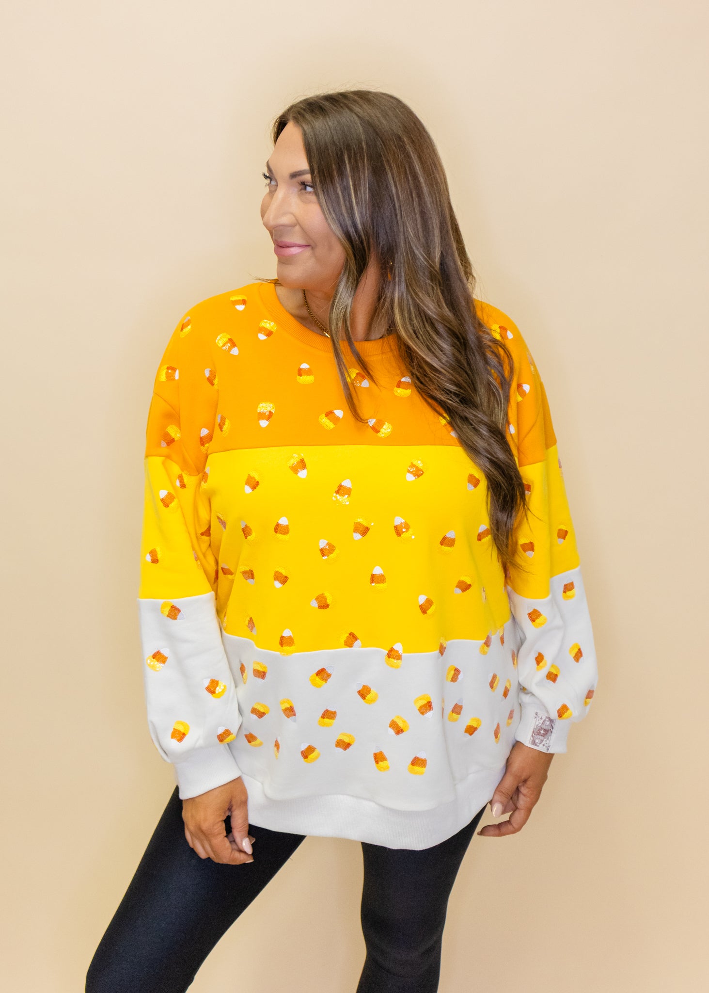 Orange Colorblock Candy Corn Sweatshirt