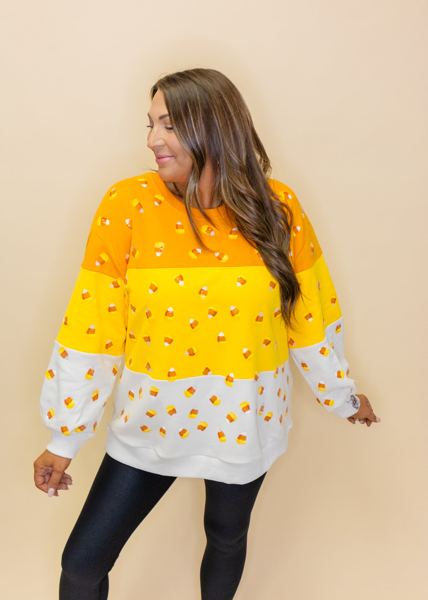 Orange Colorblock Candy Corn Sweatshirt