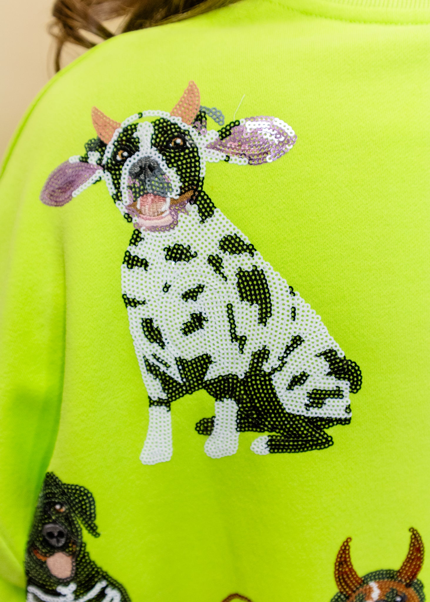 Lime Green Halloween Dogs Sweatshirt