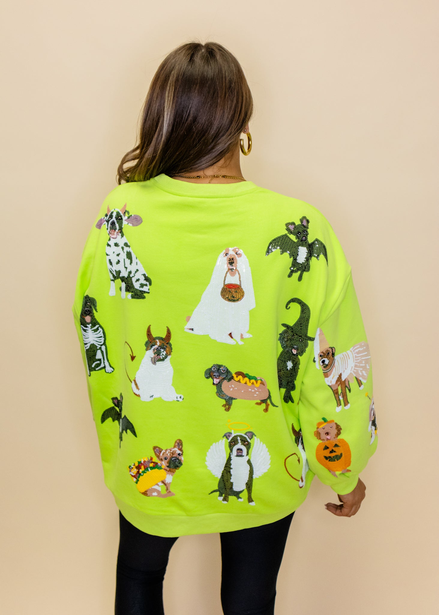 Lime Green Halloween Dogs Sweatshirt
