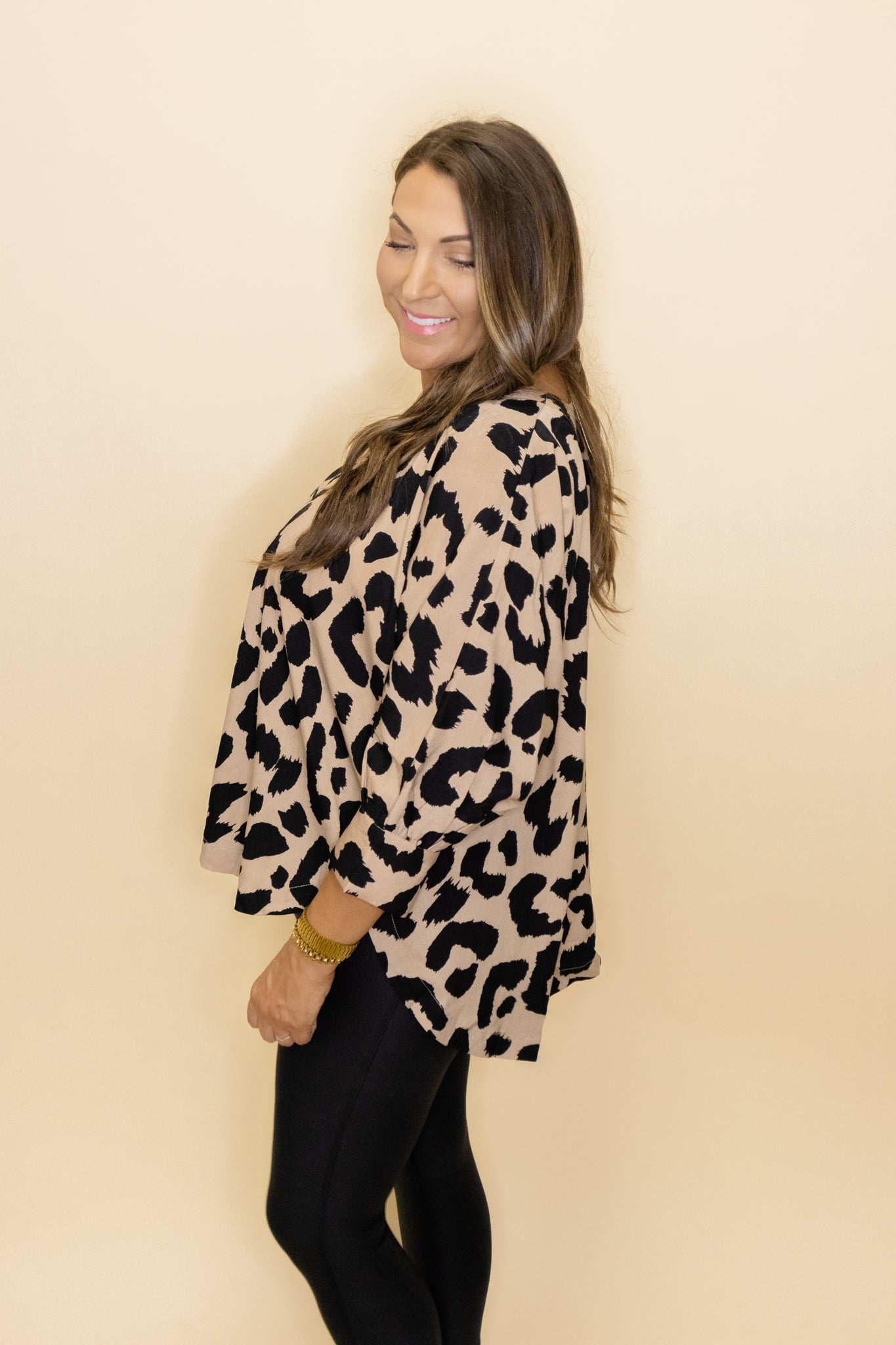 Leopard V-neck Dolman Top