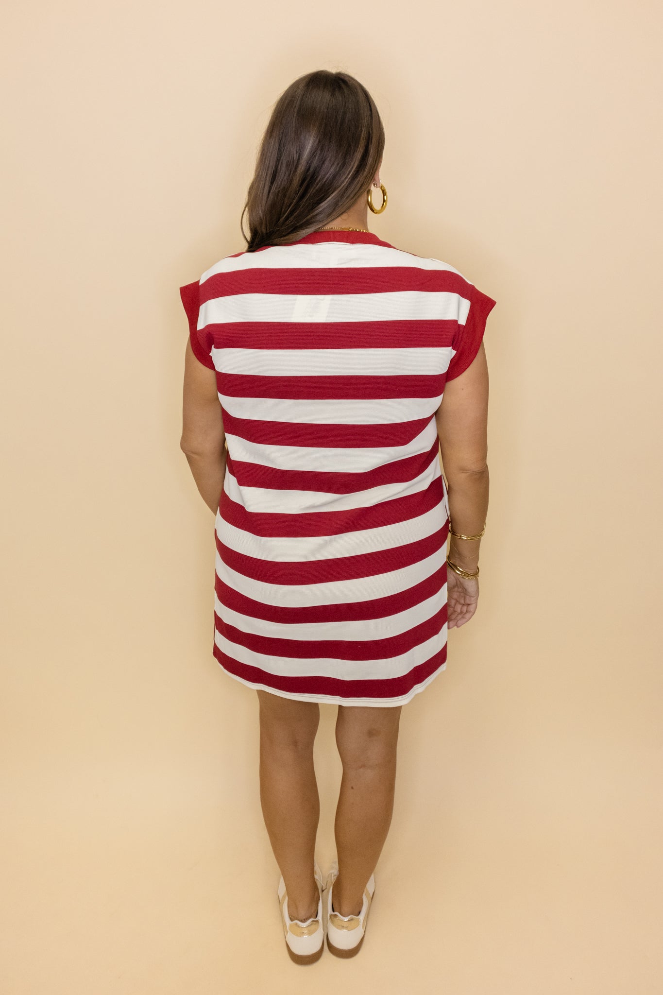 Maroon Stripe Pocket Dress