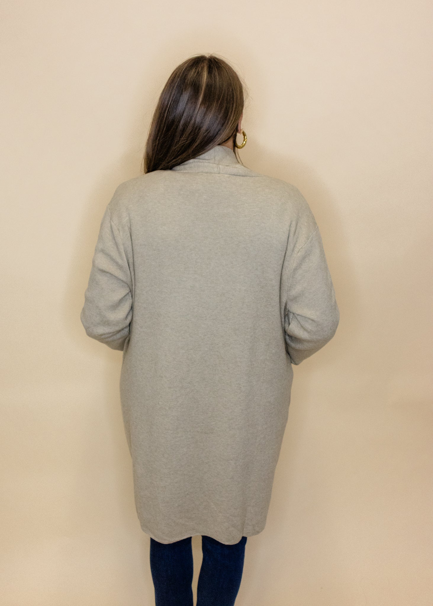 Oatmeal Pocket Long Cardigan