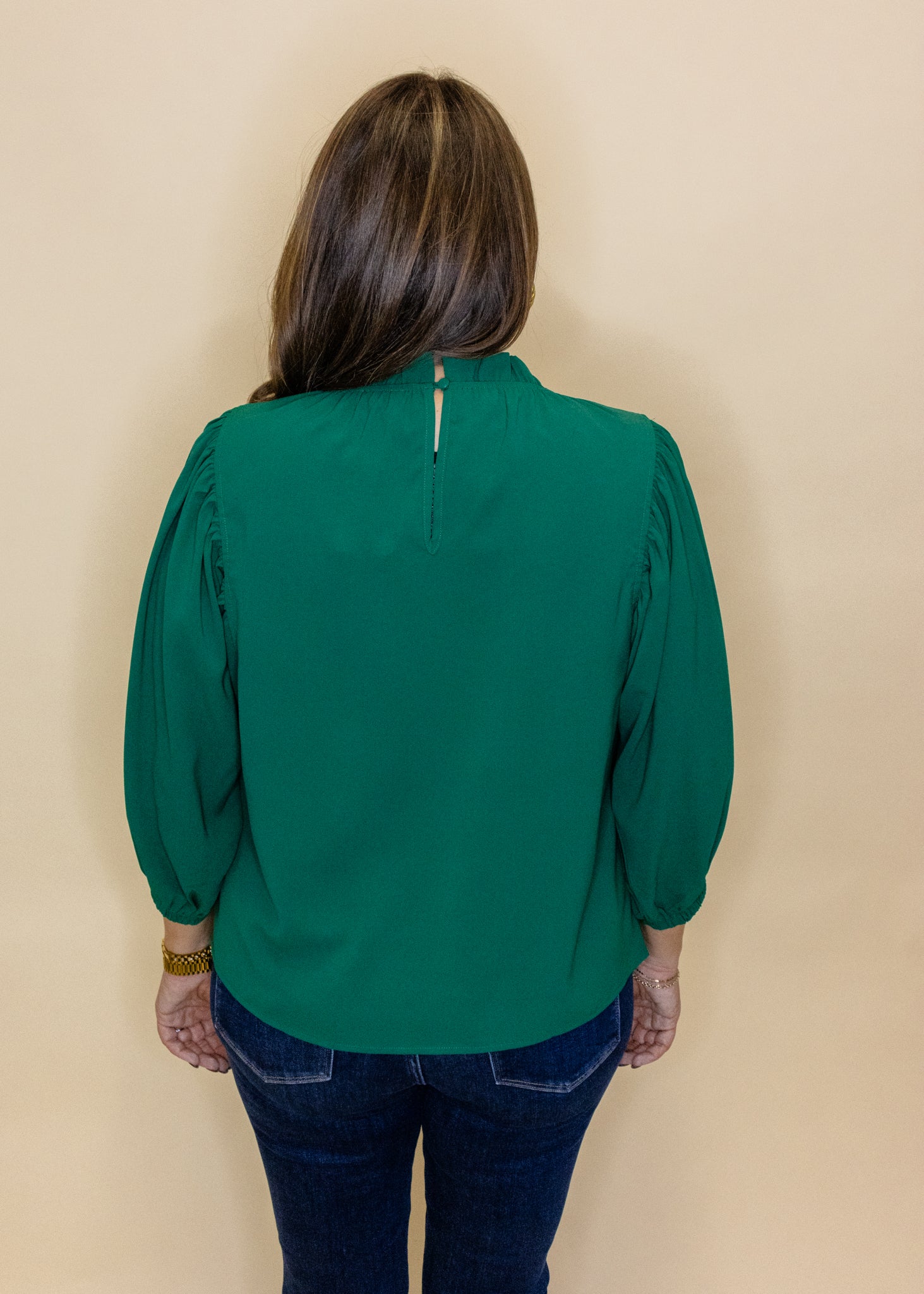 Hunter Green High Neck Top