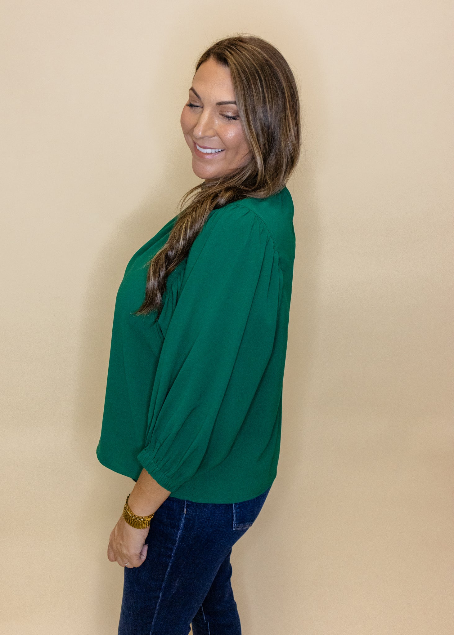 Hunter Green High Neck Top