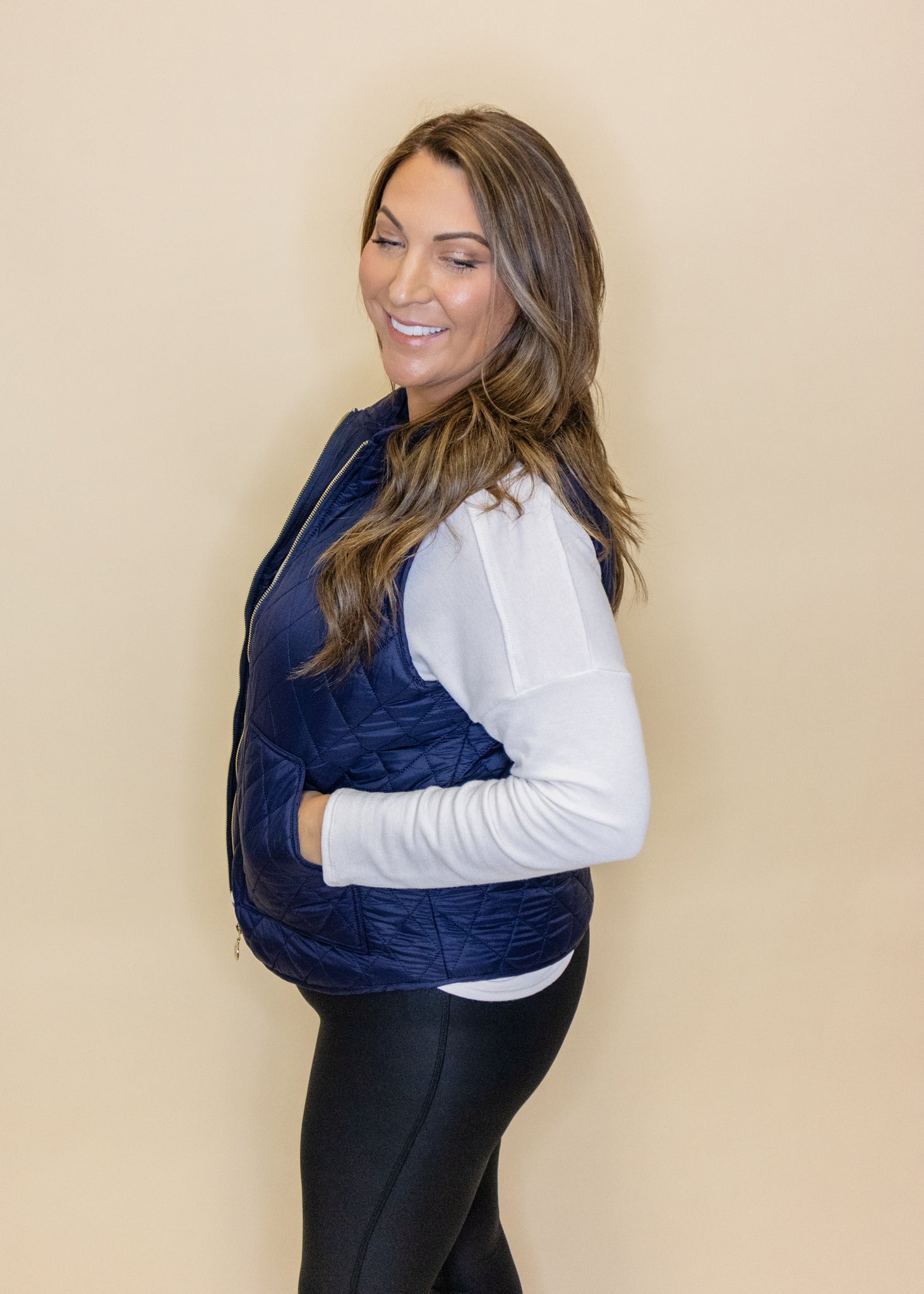 Grace Navy Puffer Vest