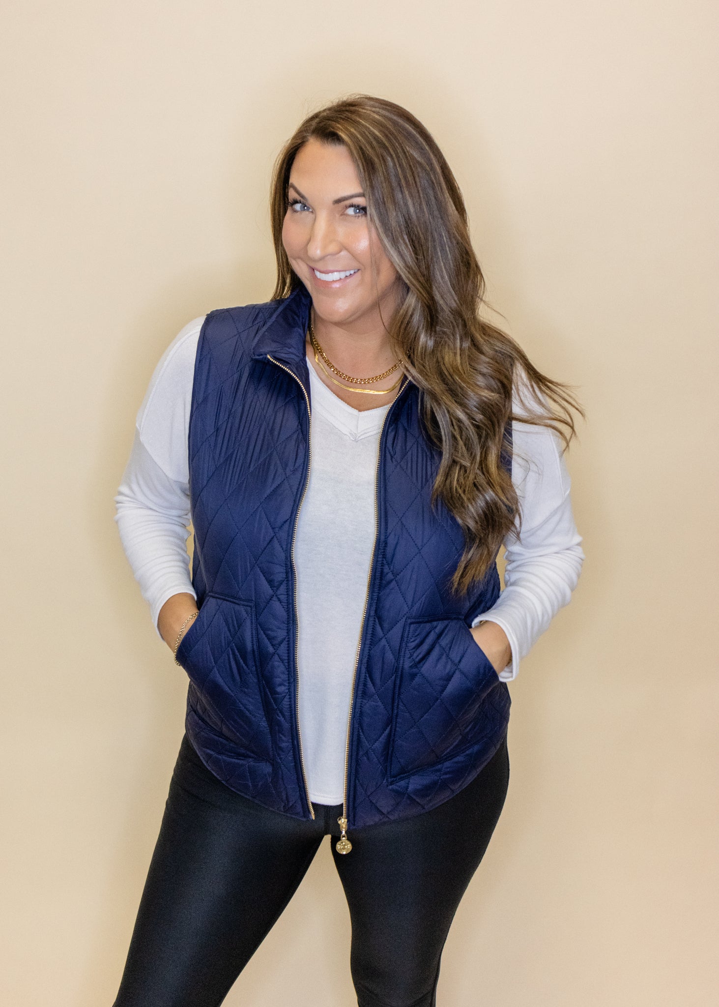 Grace Navy Puffer Vest