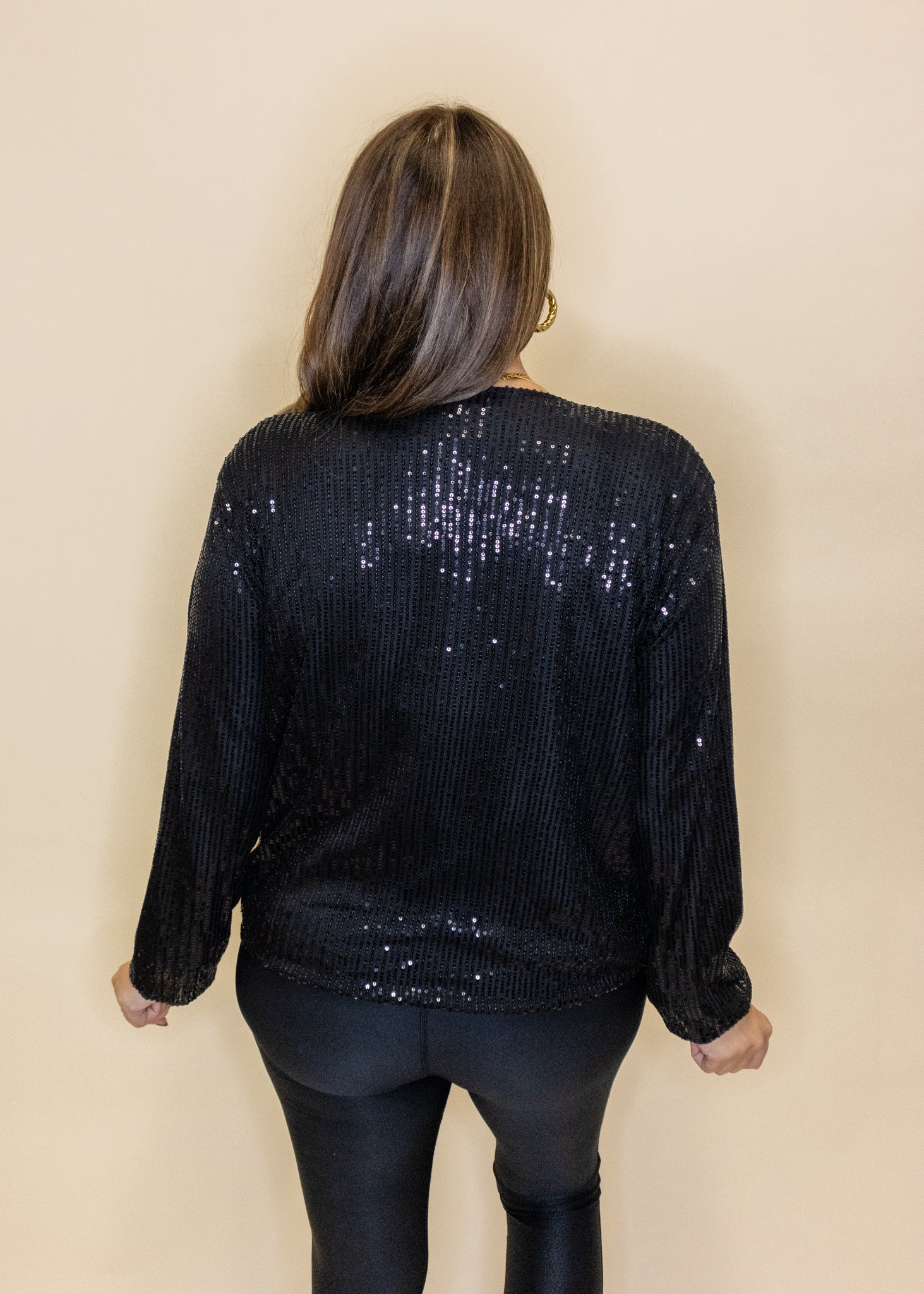 Black Sequin Bomber Jacket