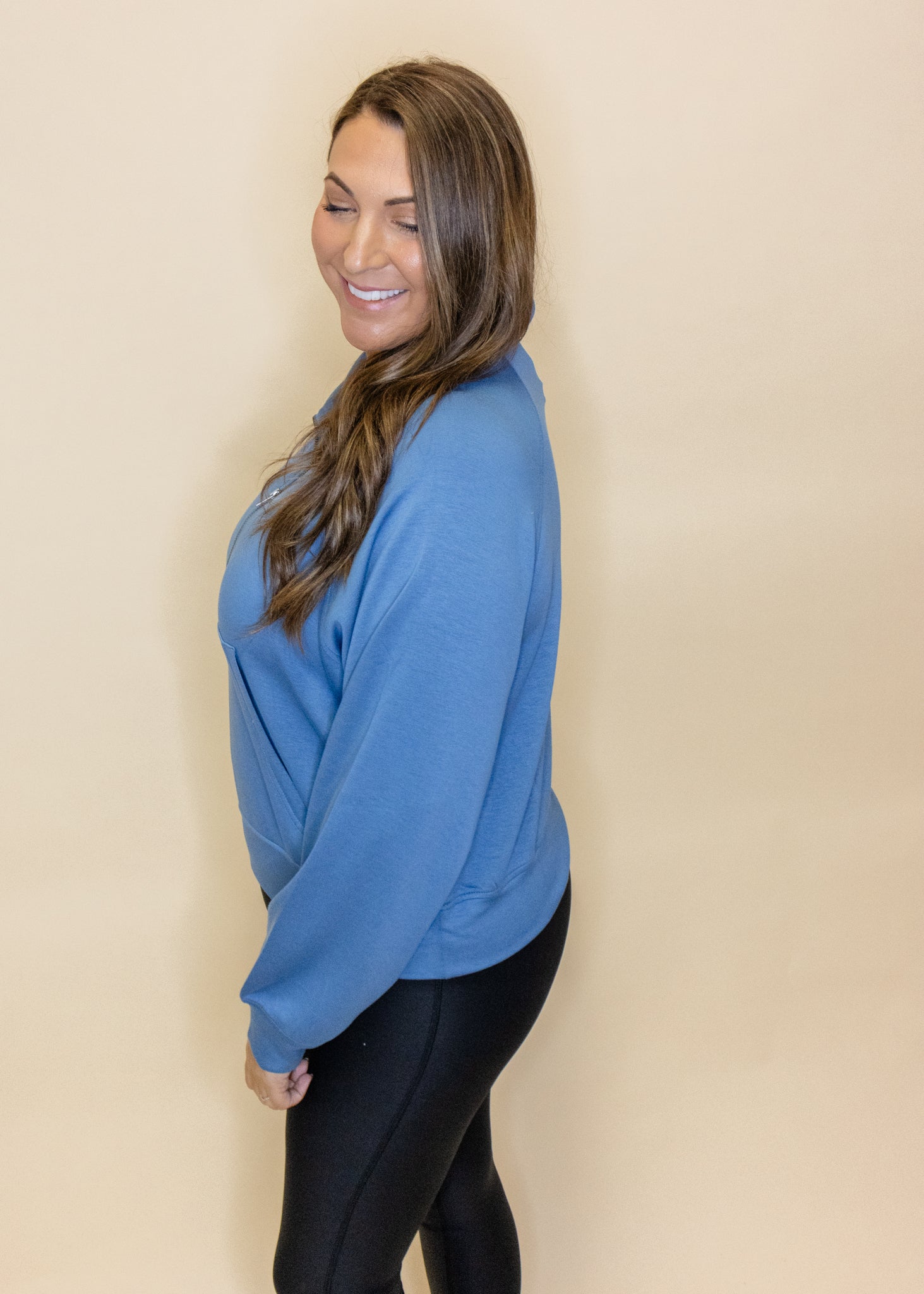 Blue Half Zip Sweatshirt