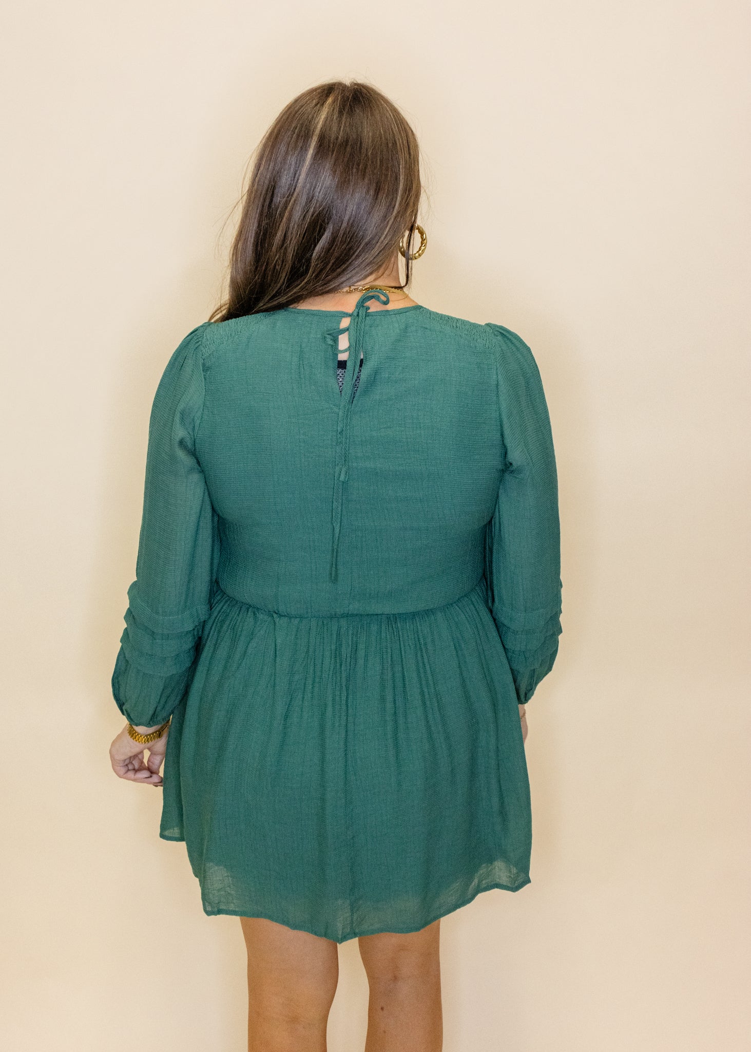 Hunter Green Long Sleeve Dress