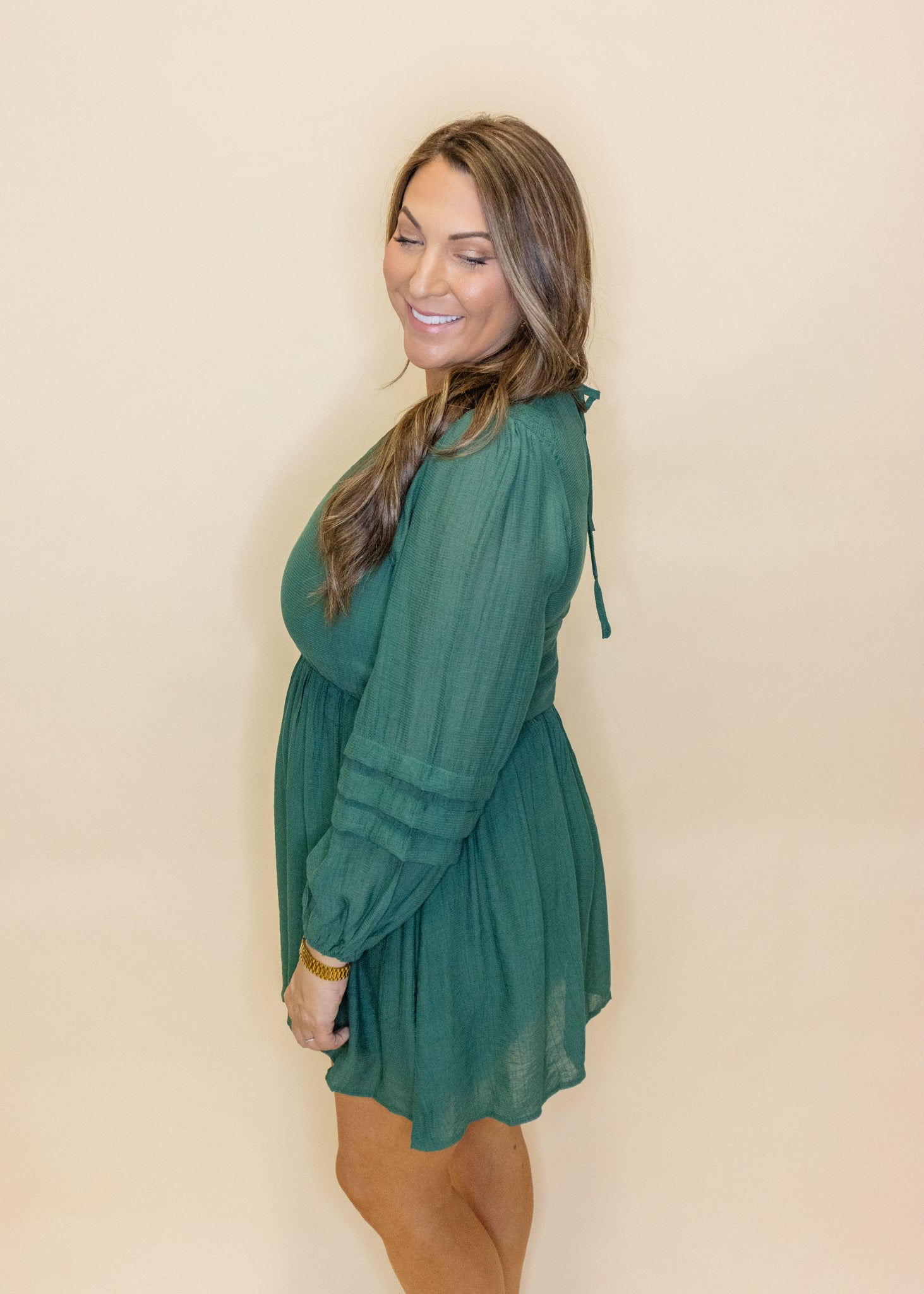 Hunter Green Long Sleeve Dress