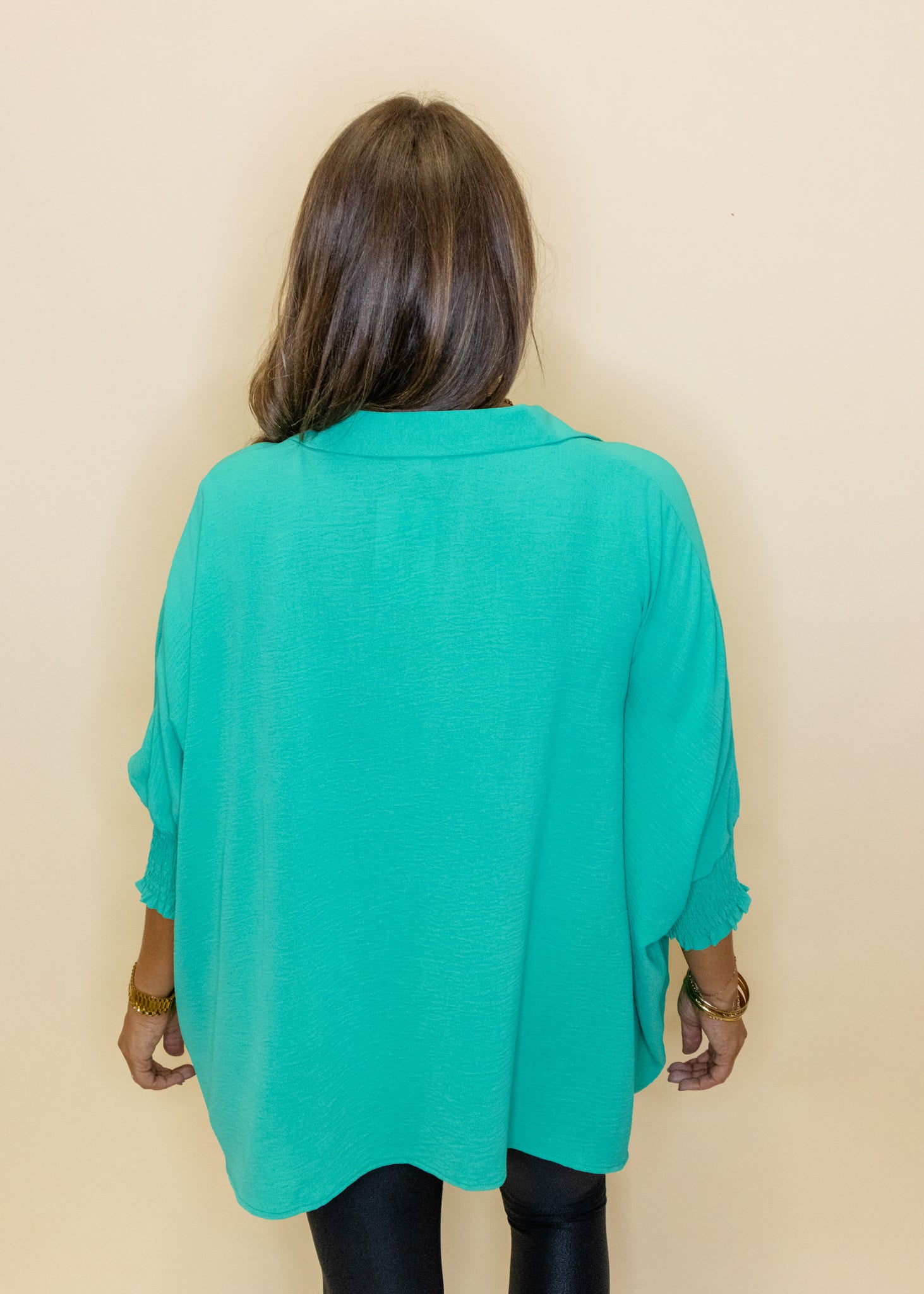 Jade Oversized Smocked Sleeve Top