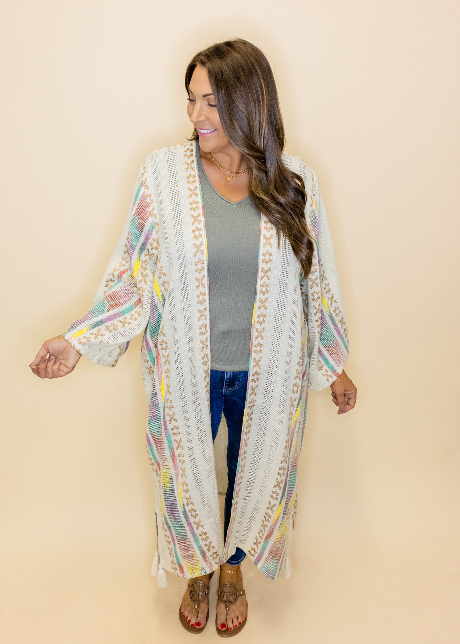 Multi Embroidered Kimono