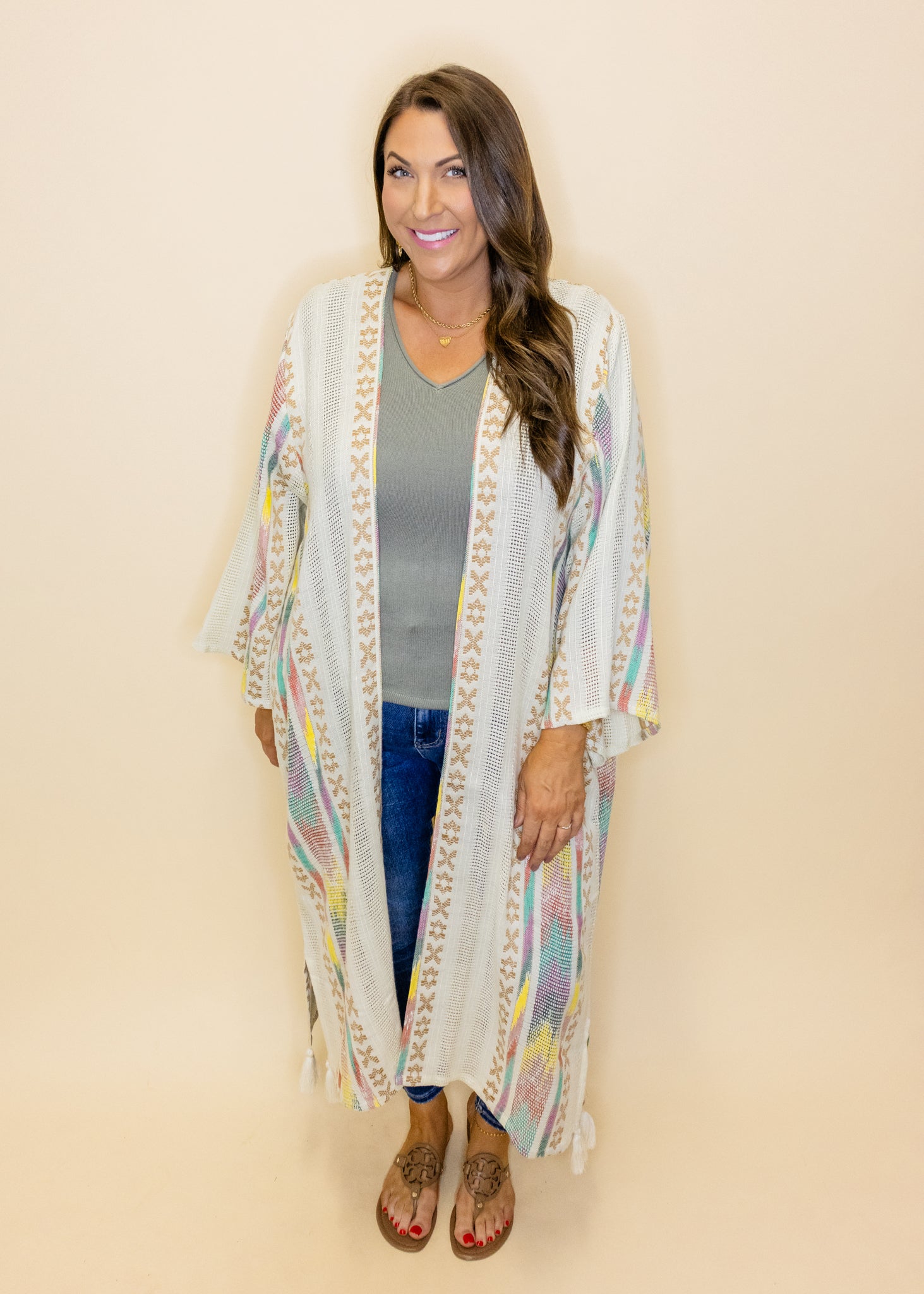 Multi Embroidered Kimono