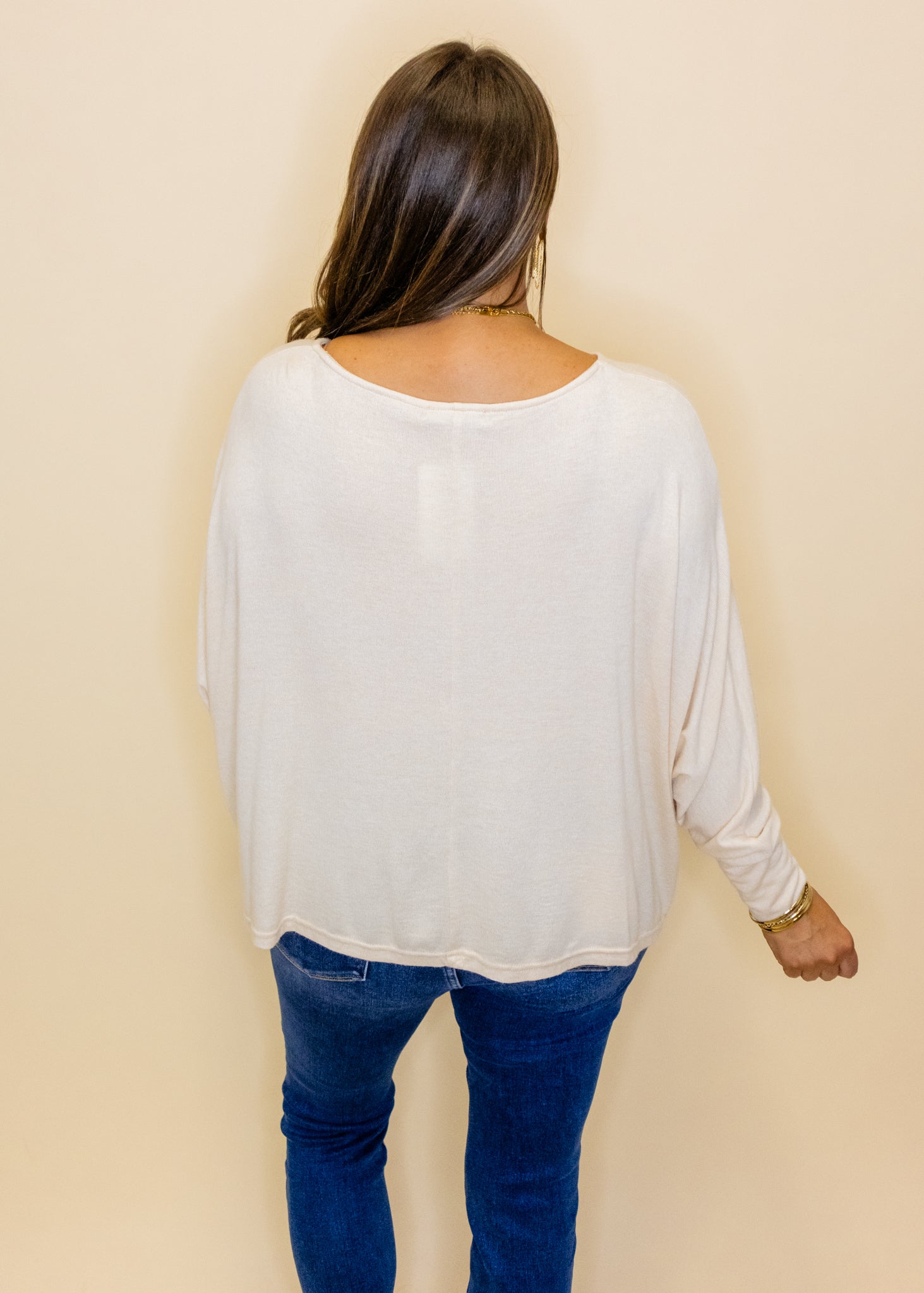 Oatmeal Oversized Dolman Knit Top