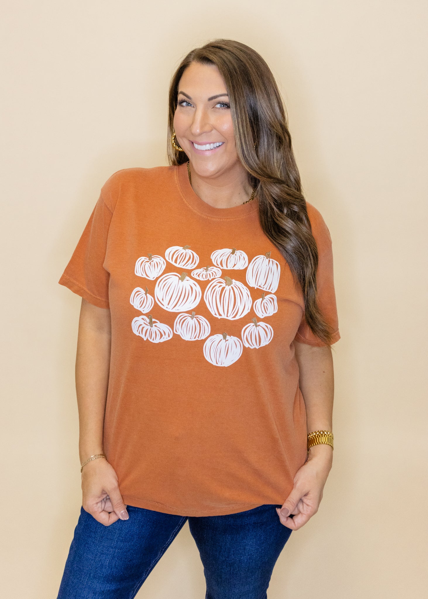 Orange Doodle Pumpkin Tee