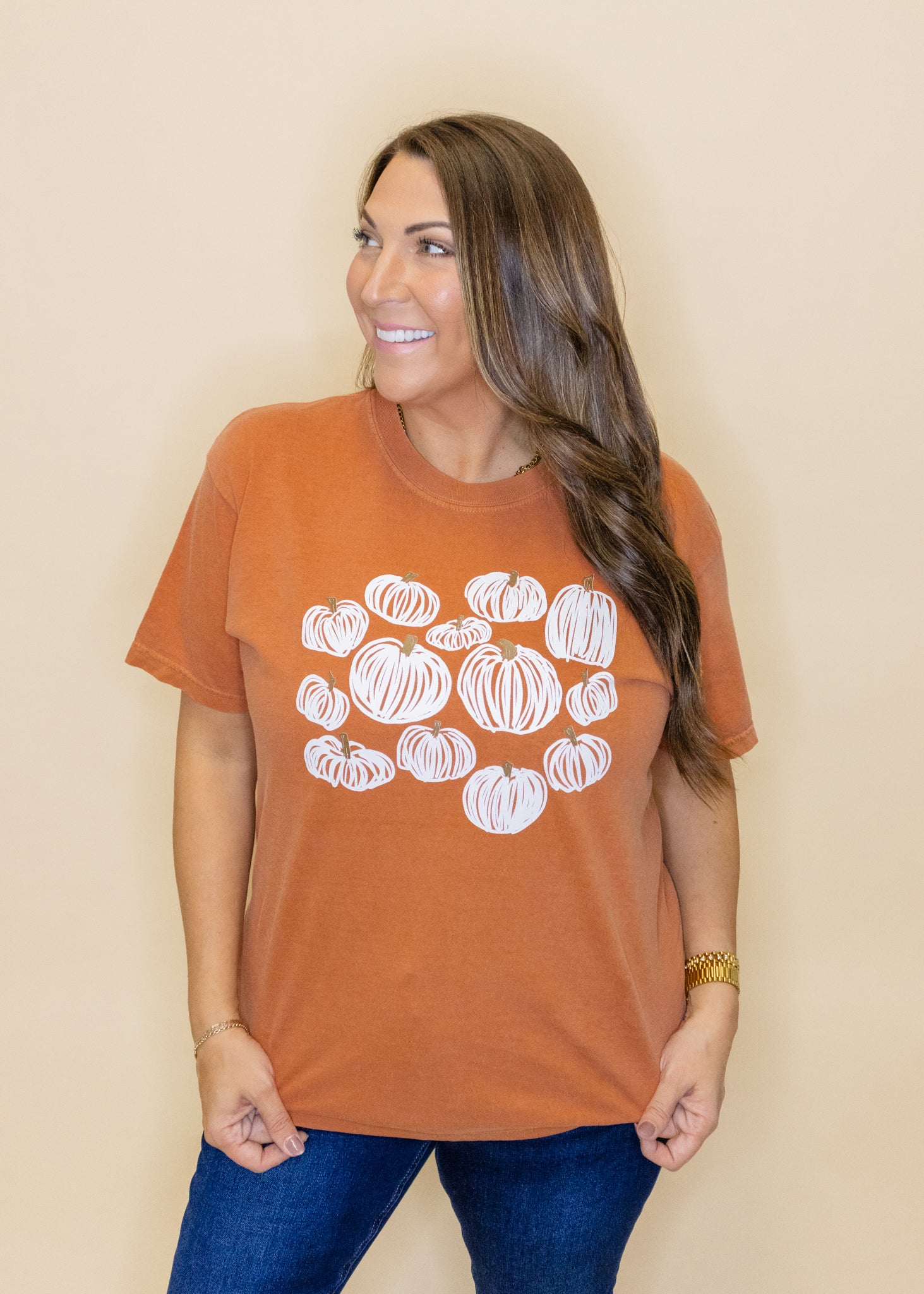 Orange Doodle Pumpkin Tee