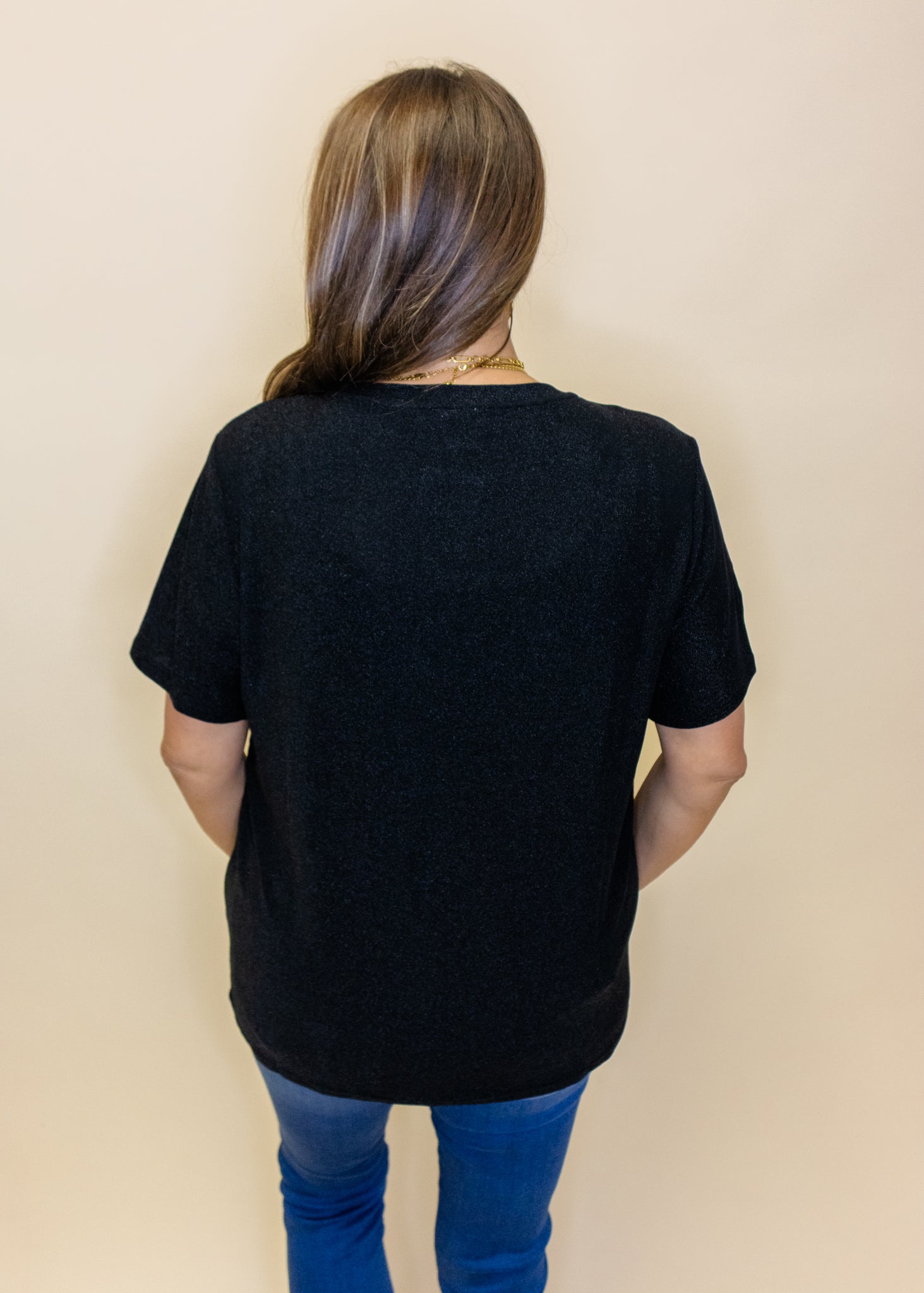 Black Sparkle SoSis Signature Tee