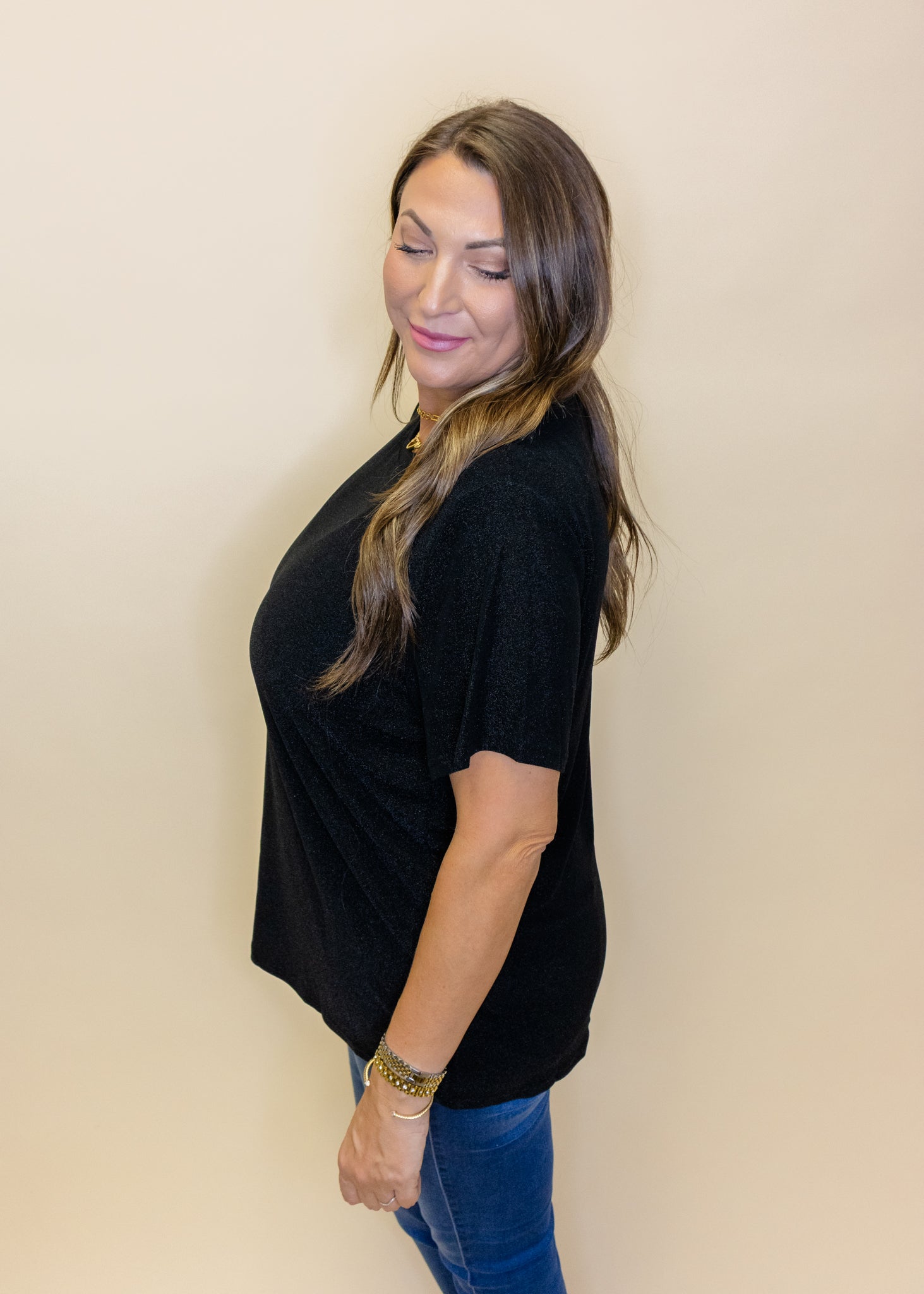 Black Sparkle SoSis Signature Tee