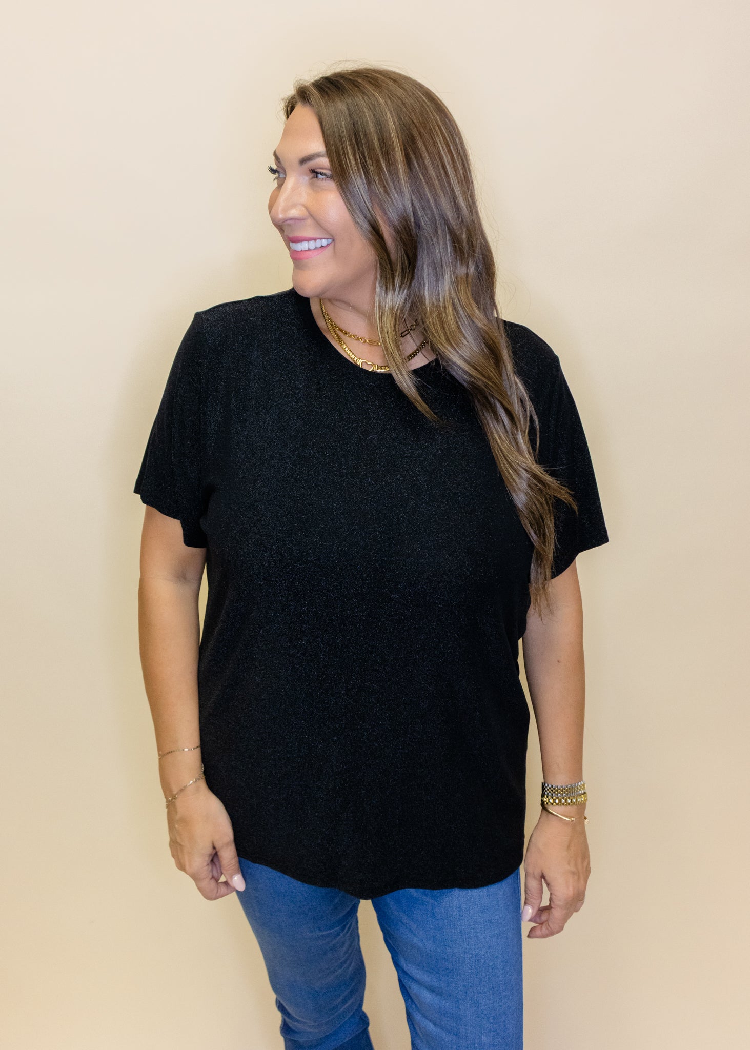 Black Sparkle SoSis Signature Tee